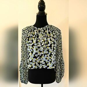 NEW Zara Button Front Floral Blouse - Size S